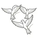 doves 3 flying letter b with angel wings   tattoo design idea
