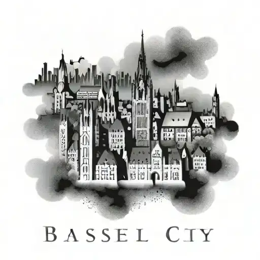 basel   city skyline tattoo design idea