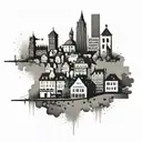 basel   city skyline tattoo design idea