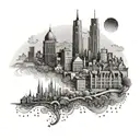 basel   city skyline tattoo design idea