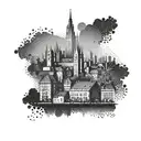 basel   city skyline tattoo design idea