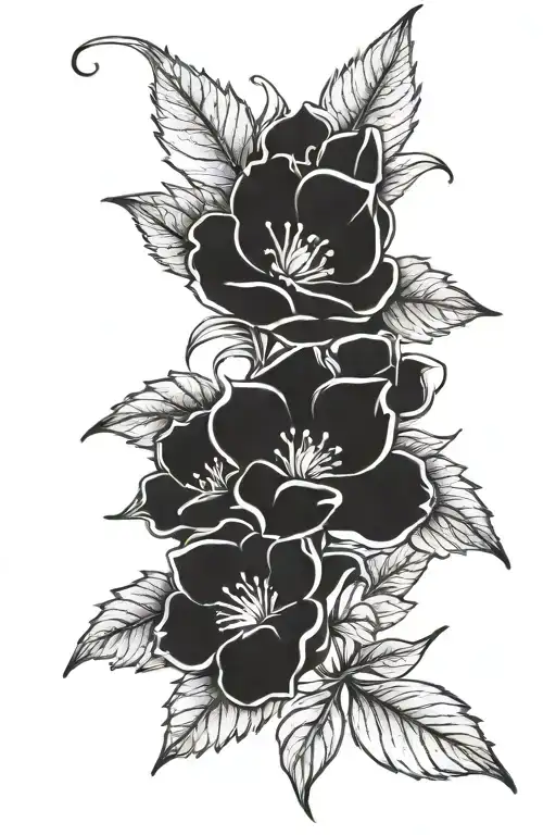 birth flower of August, November, march, may , July , February , December  tattoo design idea