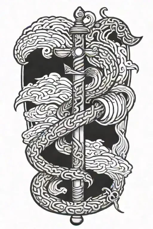 Asclepius rod tattoo design idea