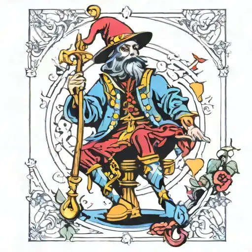 the fool tarot card tattoo design idea
