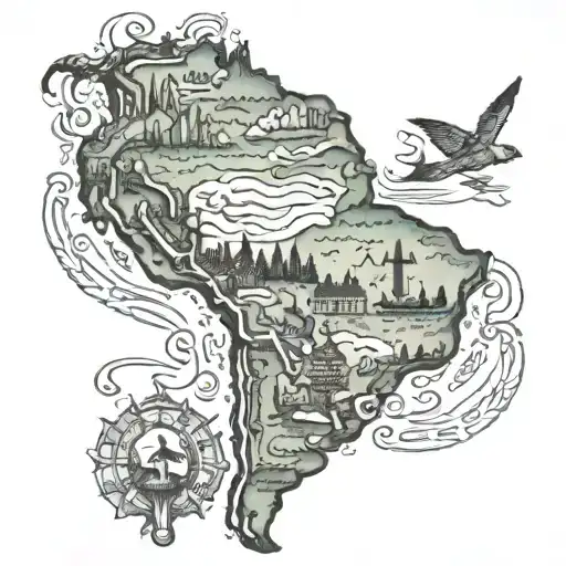 memorial for my travels through South America  tattoo design idea