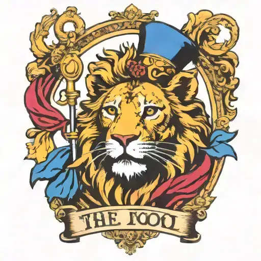 The fool tarot as a lion jester tattoo design idea