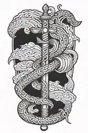 Asclepius rod tattoo design idea