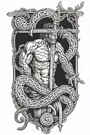 Asclepius rod tattoo design idea