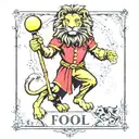 the fool tarot card as a lion tattoo design idea