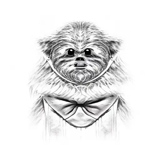3 ewok hear no evil, see no evil, speak no evil tattoo design idea