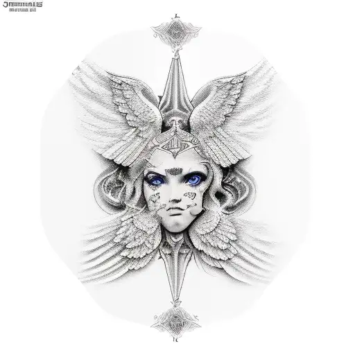 greek angels tattoo design idea