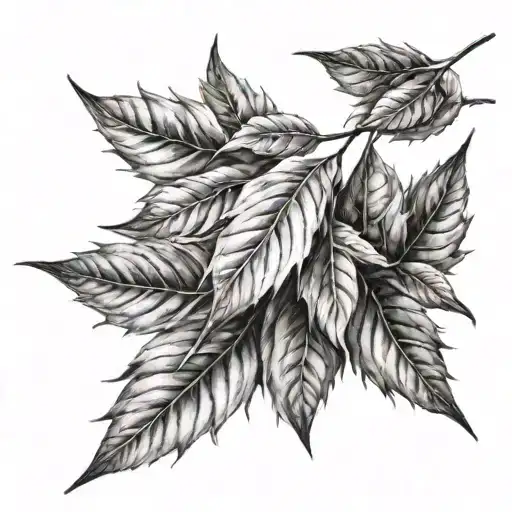 Autumn leafs wipped willow tattoo design idea