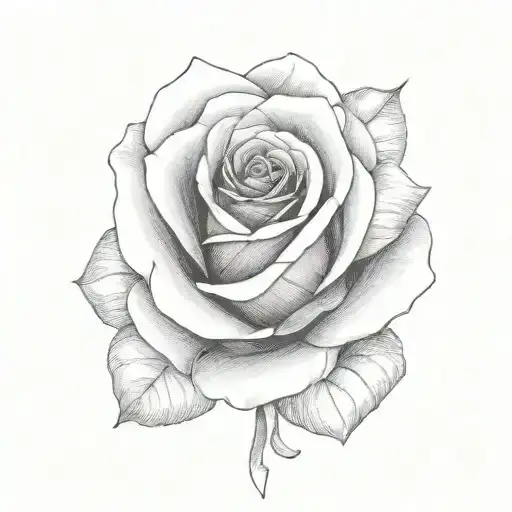 rose with ribbon wrapping around tattoo design idea