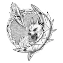 an arcanine and a gyarados tattoo design idea