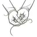 Pinky promise and under it it says "pinky promise" tattoo design idea