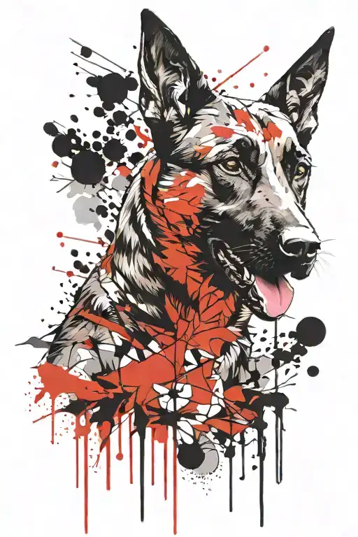 Belgian malinois tattoo design idea