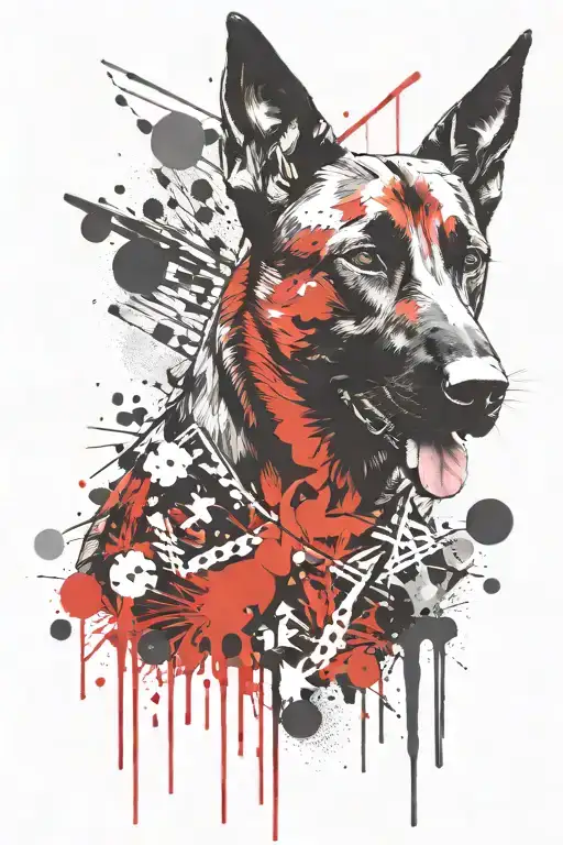 Belgian malinois tattoo design idea