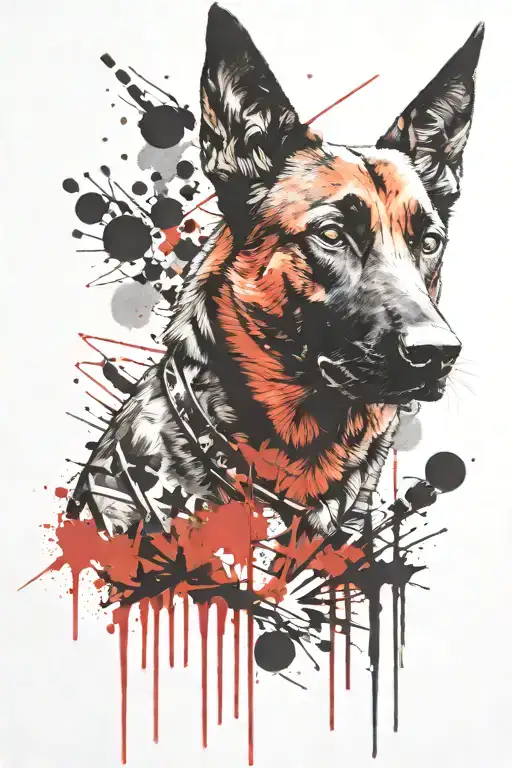 Belgian malinois tattoo design idea