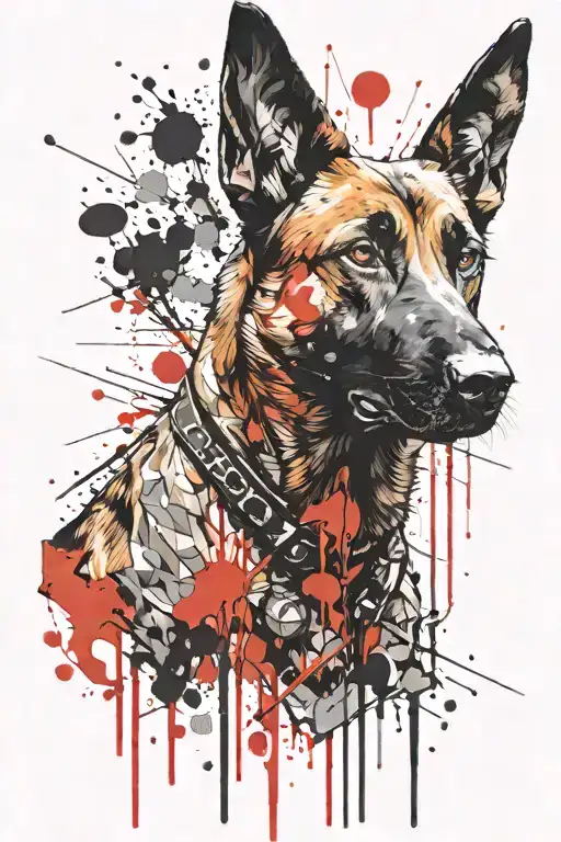 Belgian malinois tattoo design idea