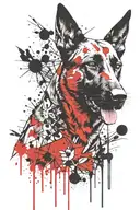 Belgian malinois tattoo design idea