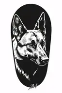 a memorial tattoo for my first dog, a belgian malinois named ryder tattoo design idea