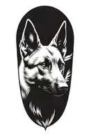 a memorial tattoo for my first dog, a belgian malinois named ryder tattoo design idea