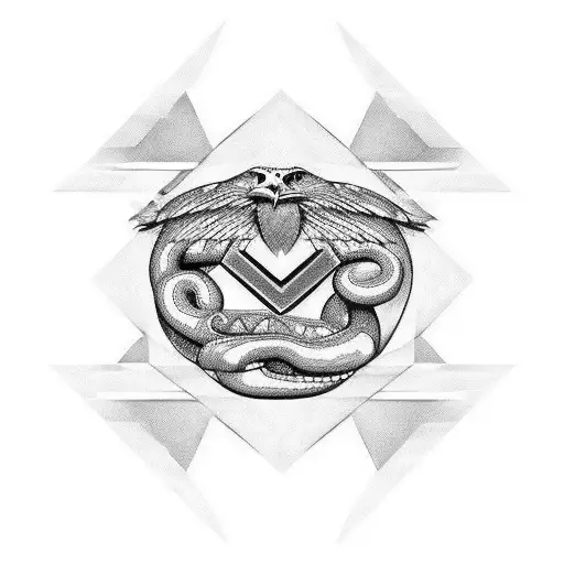 A book, a film camera, and the eagle and snake symbol from the mexican flag  tattoo design idea