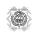 A book, a film camera, and the eagle and snake symbol from the mexican flag  tattoo design idea