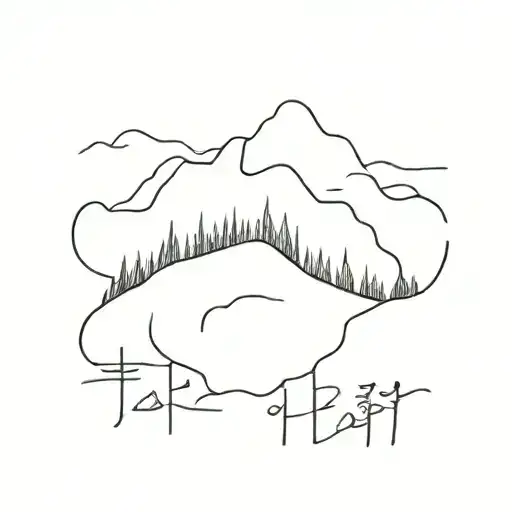 Says “take it easy” with mountains like italy tattoo design idea