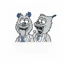 itchy and scratchy tattoo design idea
