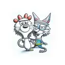 itchy and scratchy tattoo design idea