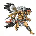 609 Indian warrior tattoo design idea