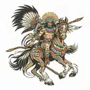 609 Indian warrior tattoo design idea