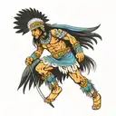 609 Indian warrior tattoo design idea