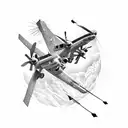 MV-22 Osprey with Pin-up girls tattoo design idea