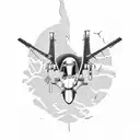 MV-22 Osprey with Pin-up girls tattoo design idea