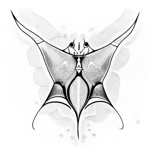 manta ray view from top  tattoo design idea