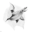 manta ray view from top  tattoo design idea