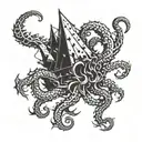 Incorporate the number 528 in torn skin kraken design tattoo design idea