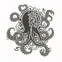 Incorporate the number 528 in torn skin kraken design tattoo design idea
