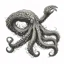 Create a tattoo of a Kraken emerging from the ocean waves, symbolizing strength and overcoming challenges tattoo design idea
