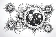 sun and moon tattoo design idea