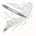 fountain pen tattoo design idea