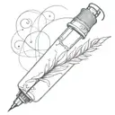 fountain pen tattoo design idea