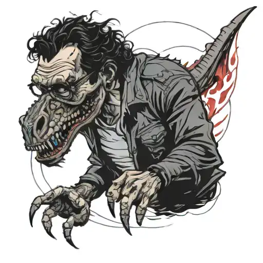 Ian malcolm from jurassic park in The scene ejere he is hurt  tattoo design idea