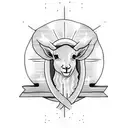 A cross with rays of light shining through, surrounded by the words 'Worthy is the Lamb' tattoo design idea