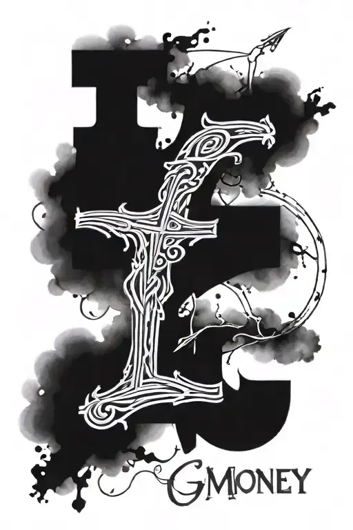 June 24 1982 in Roman numeral with the name g money in the middle  tattoo design idea