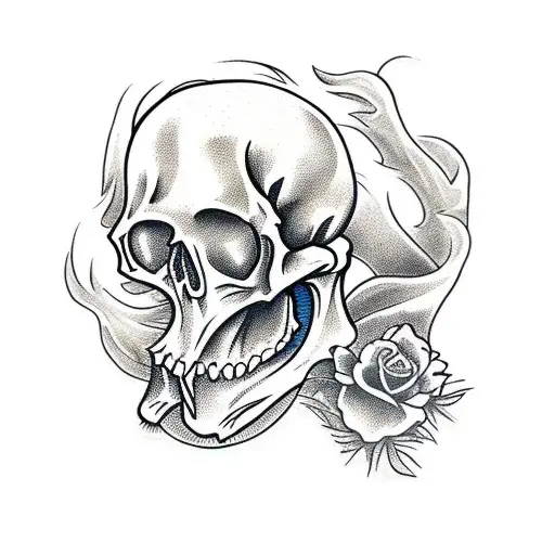 boat, skeleton, reaper, flowers, traditional, surfing tattoo design idea