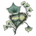 Ginkgo with heart tattoo design idea