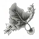 Ginkgo with heart tattoo design idea